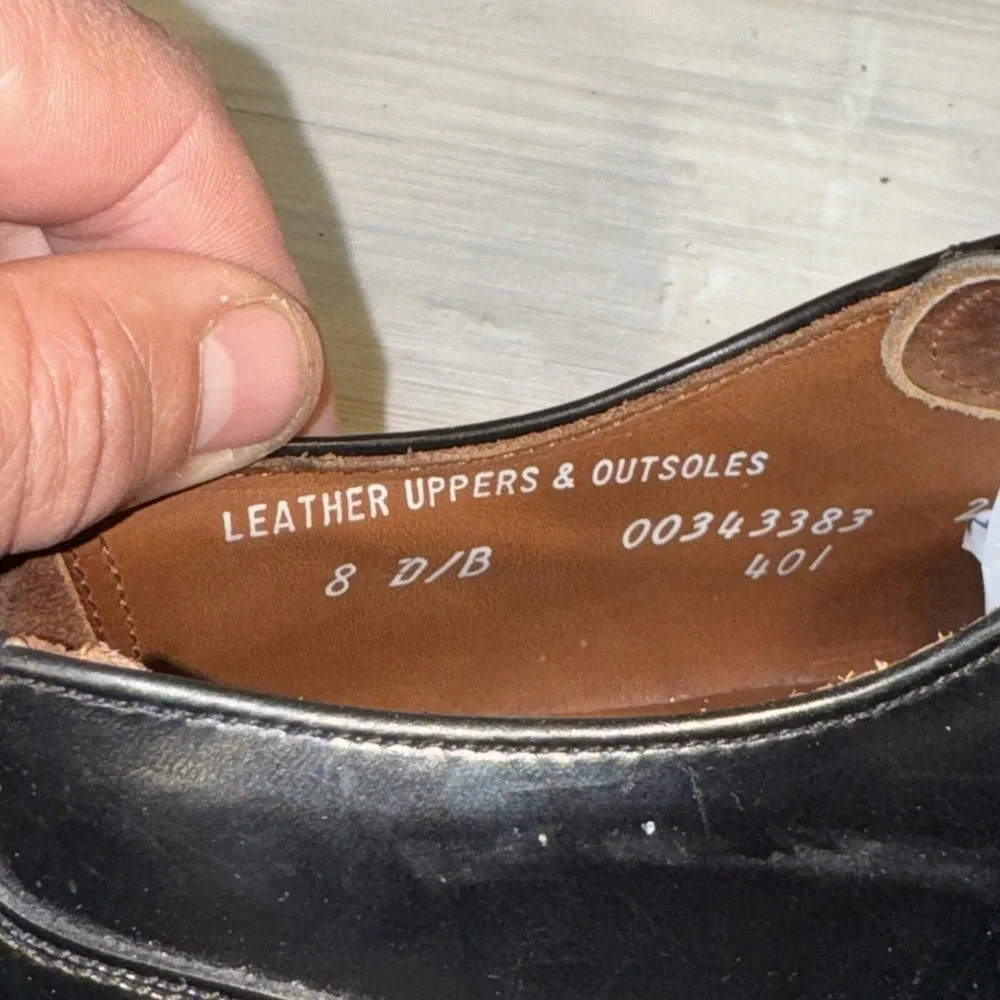 Nordstrom Sz US‎ 8 Black Leather Cap Toe Oxford Mens Shoes Made In USA